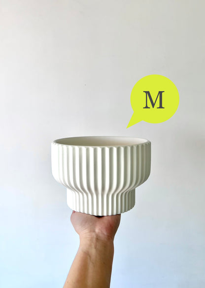 Macetero Acanalado blanco