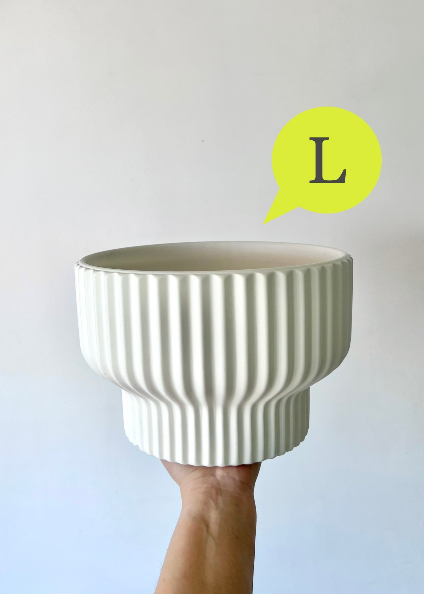 Macetero Acanalado blanco